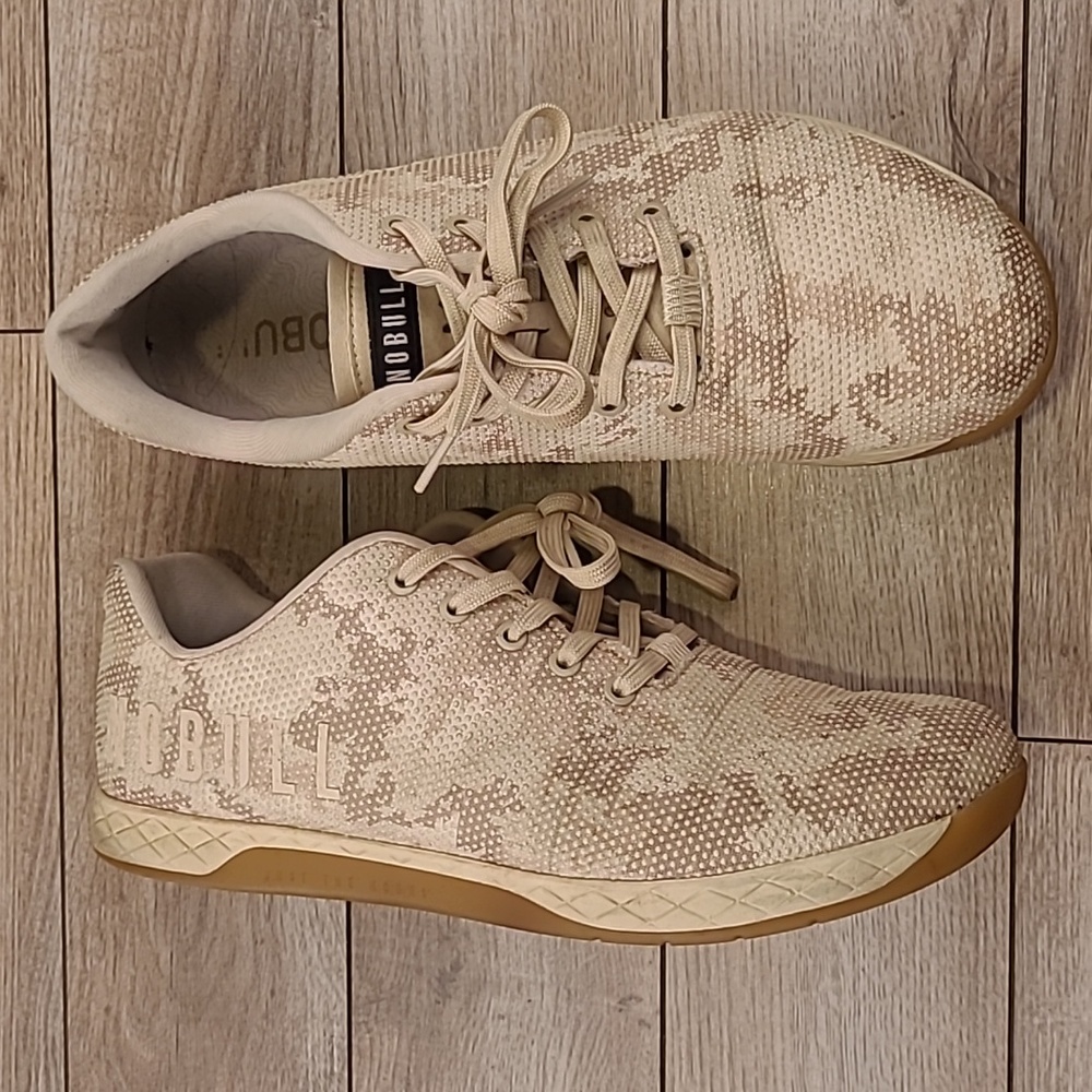 NOBULL Cream Tan Camo Gum Trainer Sz 12.5 Mens Crossfit Work Out Shoes Sneakers